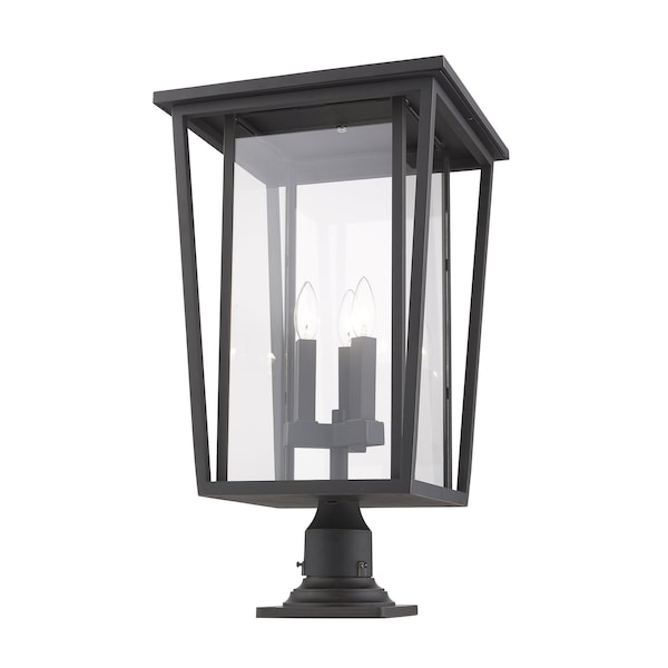 Z-Lite Seoul 3 Light Outdoor Pier Mounted Fixture, Oil Rubbed Bronze & Clear 571PHXLR-533PM-ORB - main